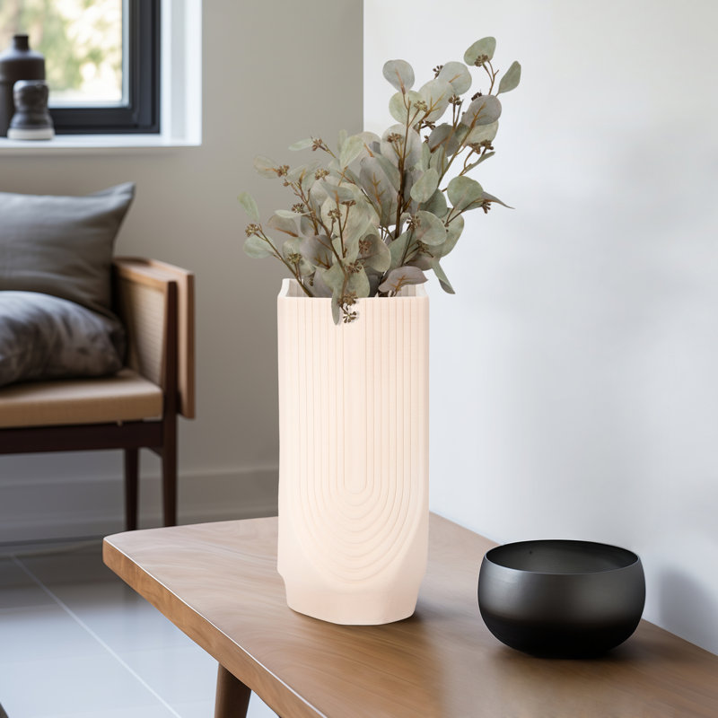 Vase imprimé Corsica, fumée rose, H 13 po x l 5 po x P 5 po