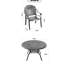 Table et chaise de patio en fonte d'aluminium - noire, résistante aux intempéries, avec coussins pour 4 chaises, confortable