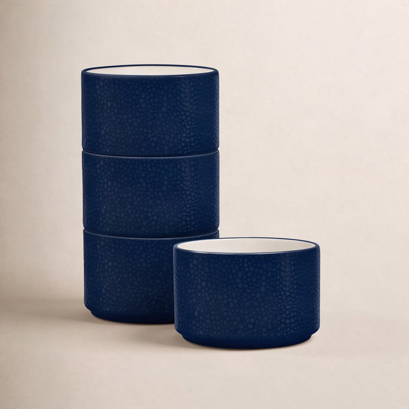 Noritake Colortex Stone Stax Mini Bowls, 3-3/4", 9 Oz., Navy