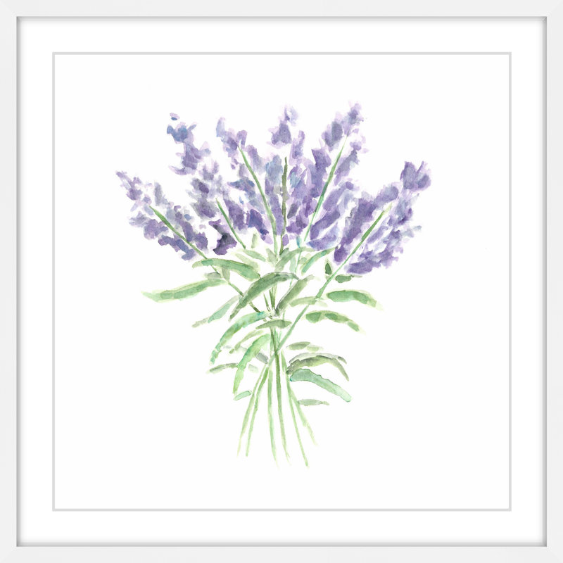 « lavande herbes », reproduction d’art encadrée, H 18 po x l 18 po x P 1,5 po