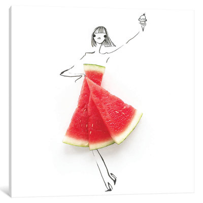 Watermelon 1 Piece Wrapped Canvas Wall Art