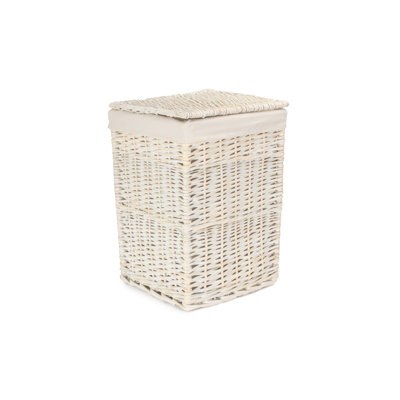 Wicker Laundry Bin Basket with Lining