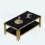Table basse supérieure et inférieure en verre trempé à double couche et cadre en acier inoxydable à finition miroir-952807445-952807433-958338227