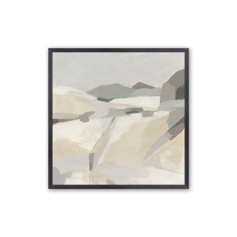 Reproduction de paysage discret II, H 21,75 po x l 21,75 po, Zinc patiné