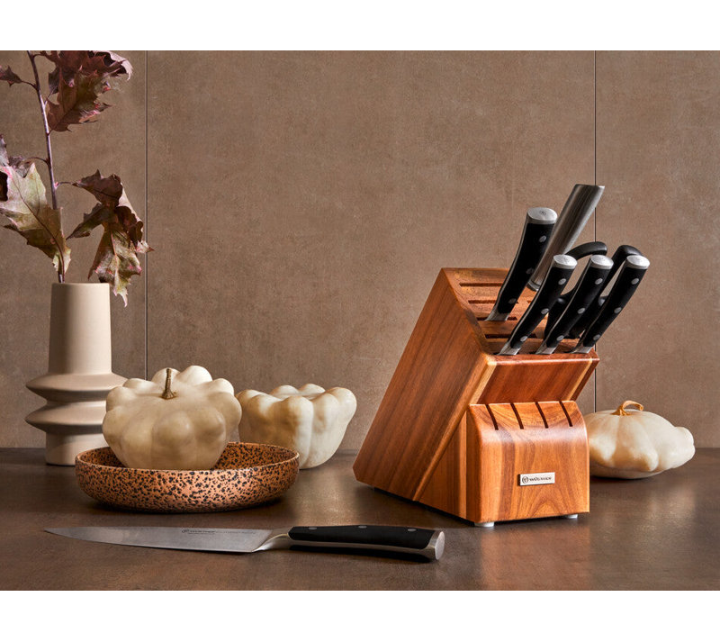 Classic Ikon Eight Piece Block Set, Acacia