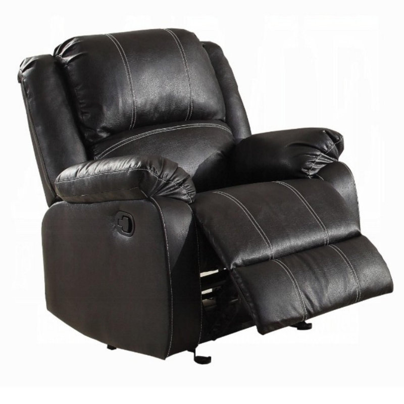 Fauteuil inclinable en cuir synthétique, Similicuir noir
