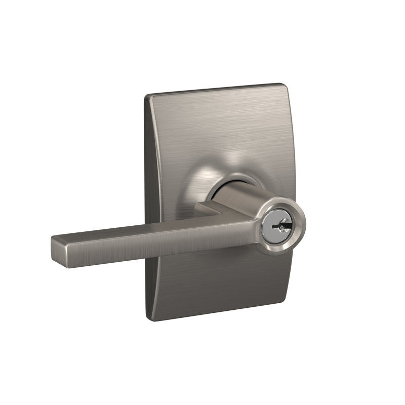 Latitude Keyed Door Lever, Satin Nickel, Yes