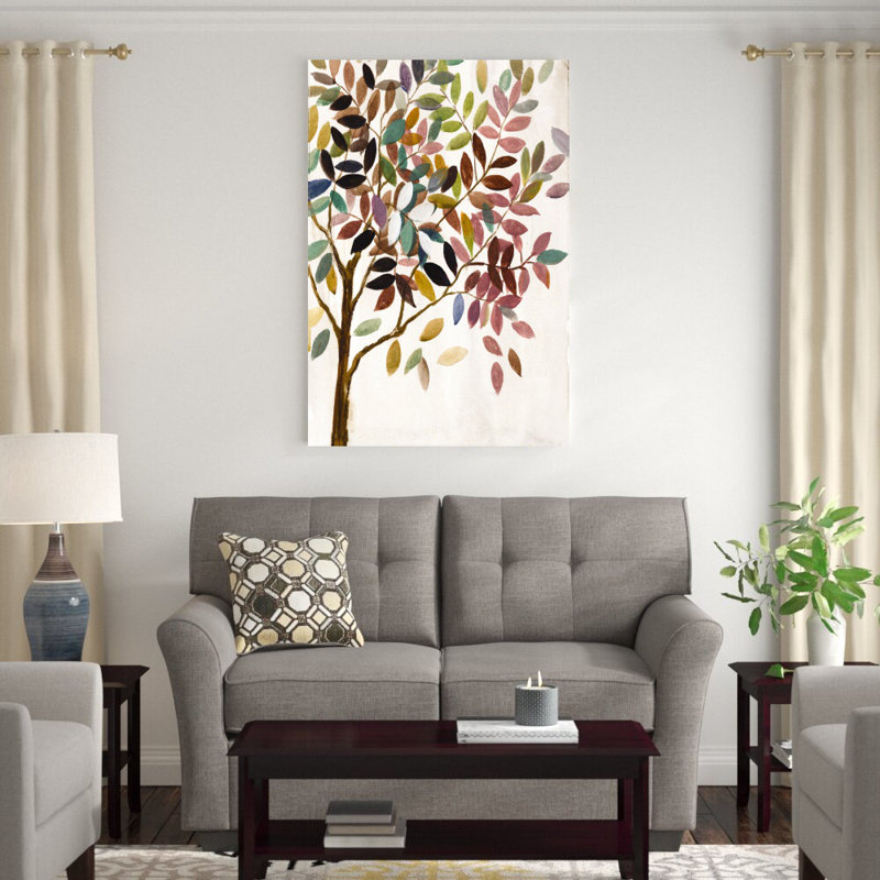 Colourful Leafy Tree - Painting, 48" H x 32" W, Wrapped Canvas