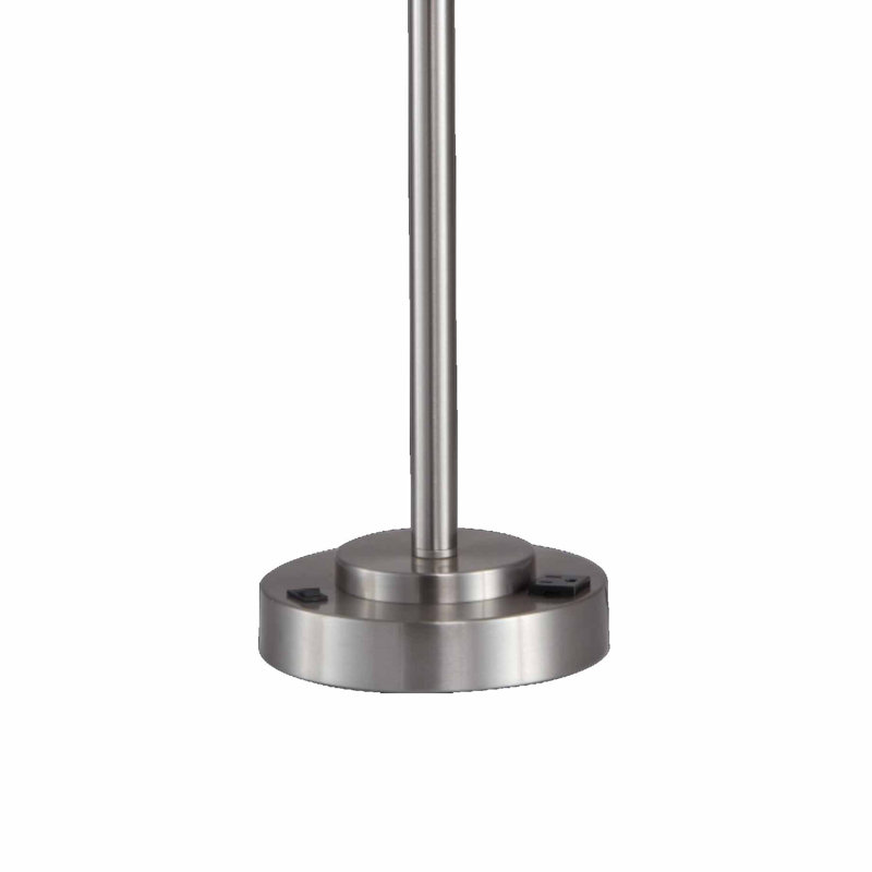 Lampe de table Lesy, 28 po, abat-jour en cristal gris fumée, base en métal, Gris fumée