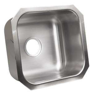 Single Bowl Stainless Steel Kitchen Sink, 6" H x 15.94" W x 15.94" L