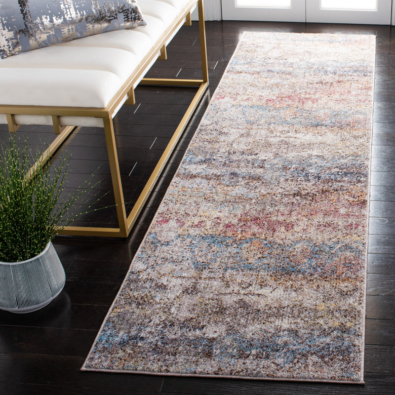 Tapis abstrait Gardner Performance, Tapis de couloir 2 pi 3 po x 8 pi