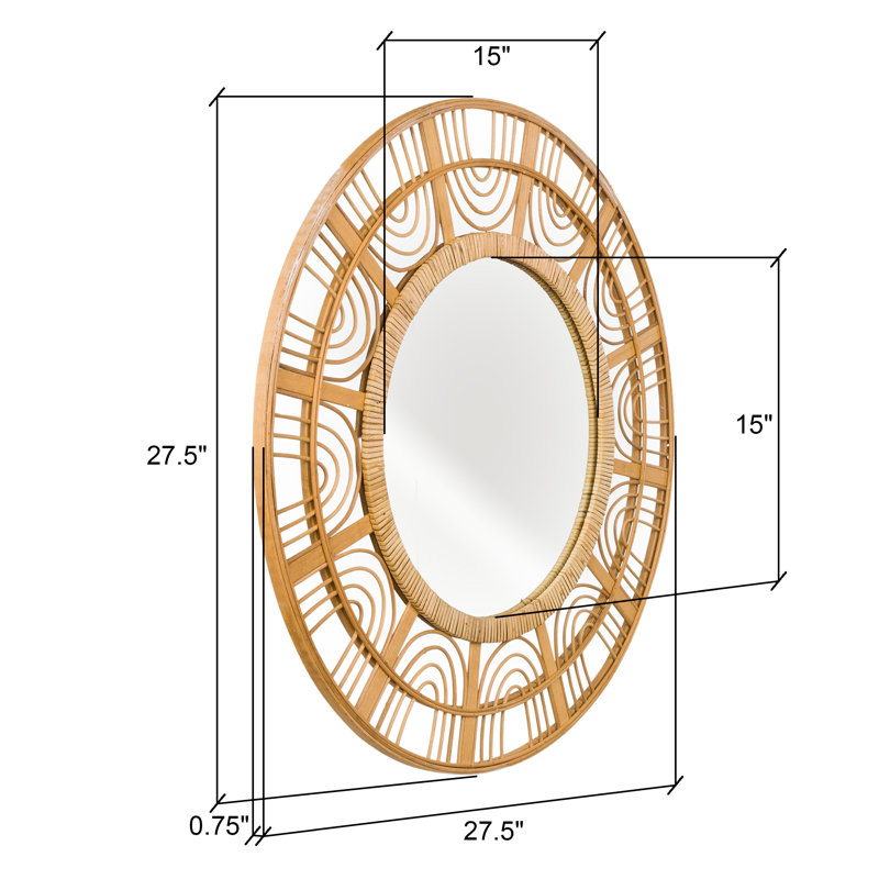Lecroy Zen Radiance Rattan Wall Mirror