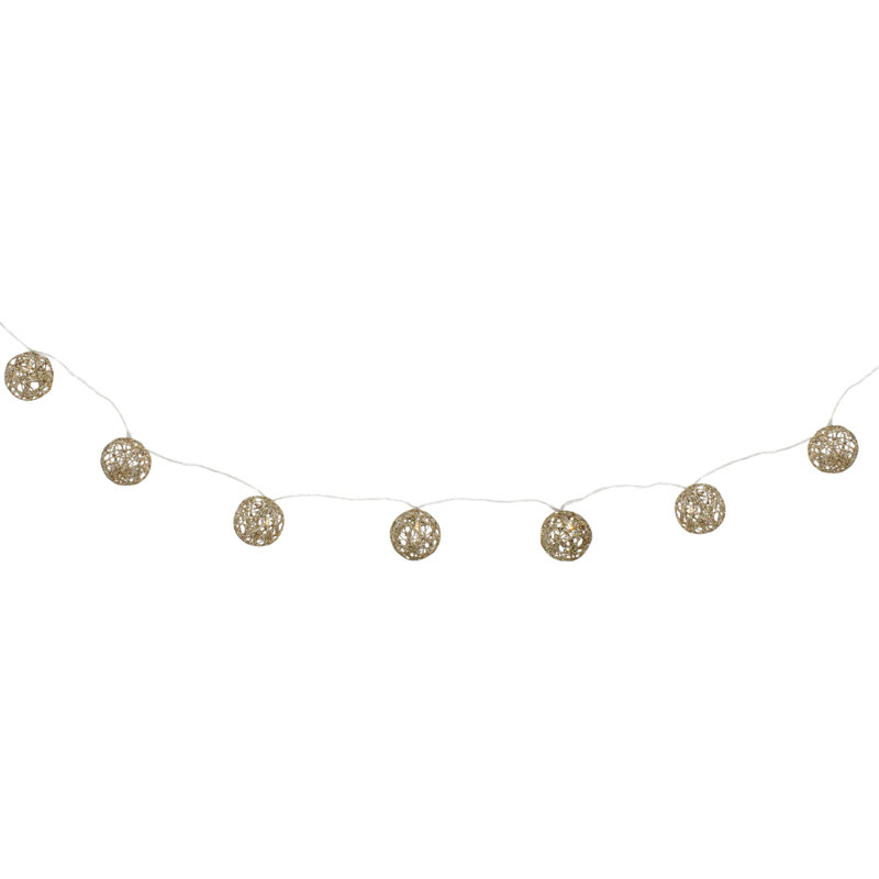 Boule de Noël dorée à DEL 6,75 pi avec lumières dorées - lumières blanc chaud