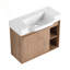 Meuble-lavabo mural 28 po avec lavabo en céramique blanche et porte à fermeture en douceur