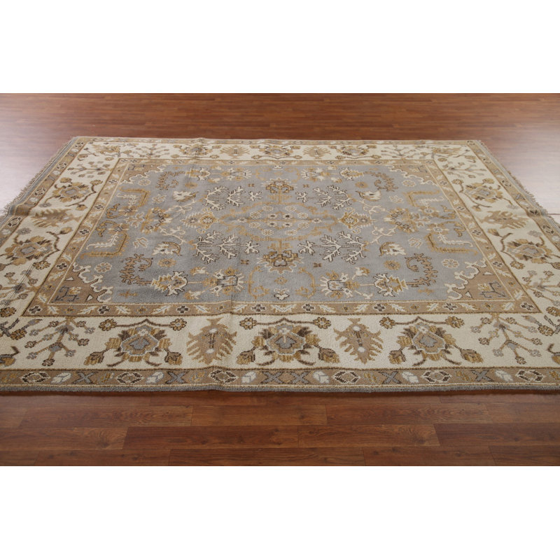 Tapis oriental fait à la main gris Oushak 8 x 10
