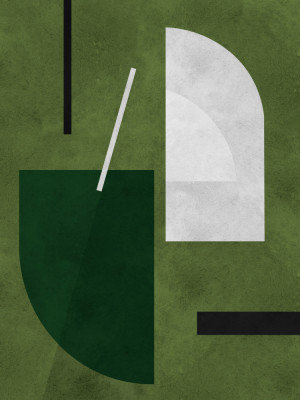 Green Geometric Composition Print, Size, Format, Frame Color