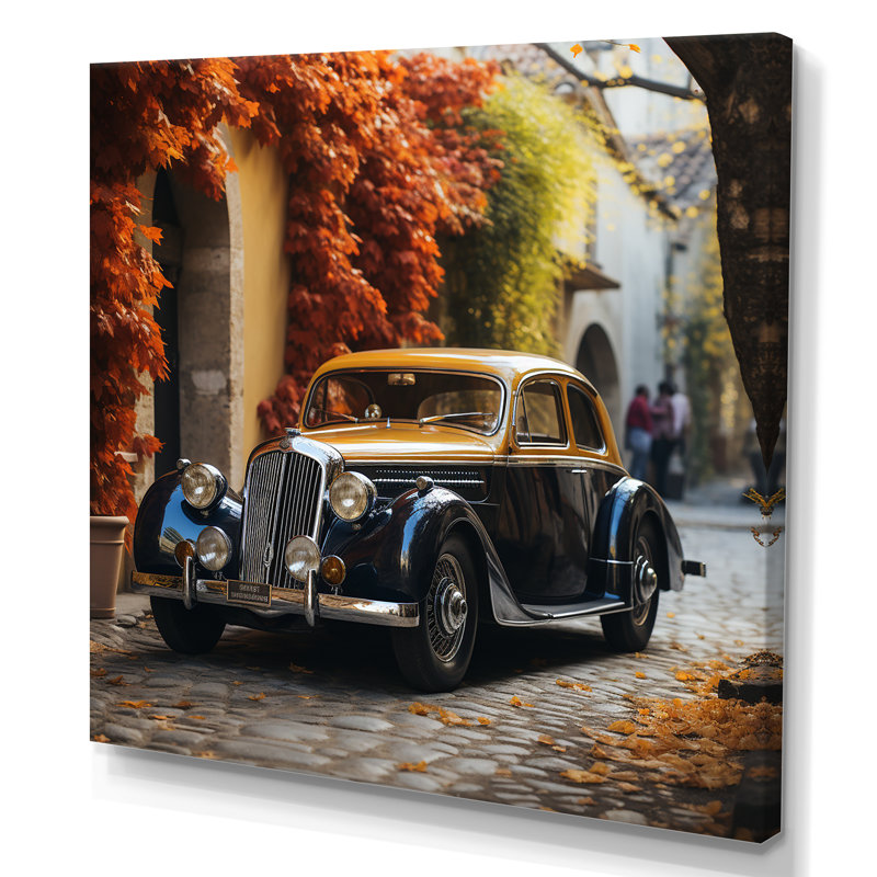 «1960 Car Old Car In England», reproduction sur toile, Toile tendue, H 36 po x l 36 po x P 1,5 po