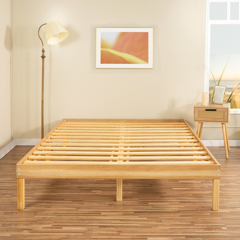 Kailianna 14'' Solid Wood Platform Bed – Durable Wooden Bed Frame with Tall Design for Extra Heavy Duty Support and Timeless Style