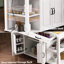 Îlot de cuisine 47 po avec table de salle à manger extensible, table de cuisine en placage de bois d'hévéa avec support de rangement interne, prise de courant, îlot de cuisine avec rangement 2 tiroirs et 2 armoires, blanc-896711714