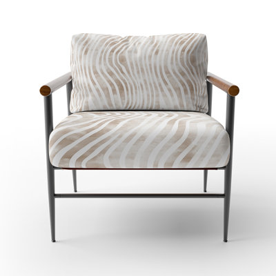 Fauteuil d'appoint abstrait - Fauteuil beige Beige Path