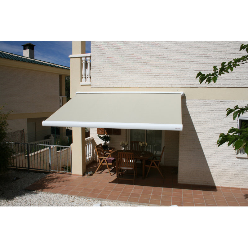 Multiple Awnings 9'' Fabric Cover Retractable Patio Awning, Right, 9" H x 168" W x 122" D, Rain