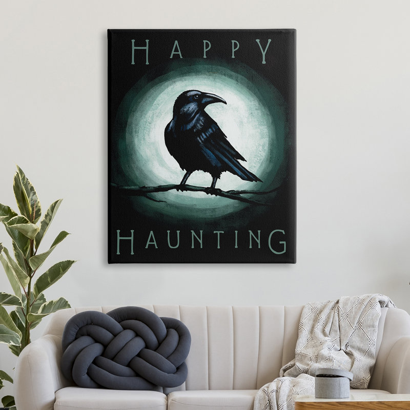 Happy Hauntings - Peinture, Toile tendue, H 30 po x l 24 po x 1,5 po