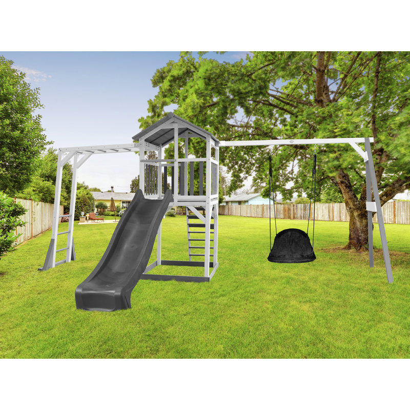 AXI Hemlock Swing Set with 1 Swing(s) , 1 Slide(s), Grey