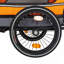 Chariot pour chien avec bicyclette, adapté aux petits et moyens animaux, cadre de chariot pliant facile, roue à dégagement rapide, plancher antidérapant, laisse intérieure, orange-126724699