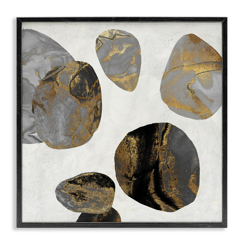 L'abstraction des œufs d'or, estampe numérique, conception de Jacob Q, Giclée encadrée noir minuit, H 12 po x l 12 po