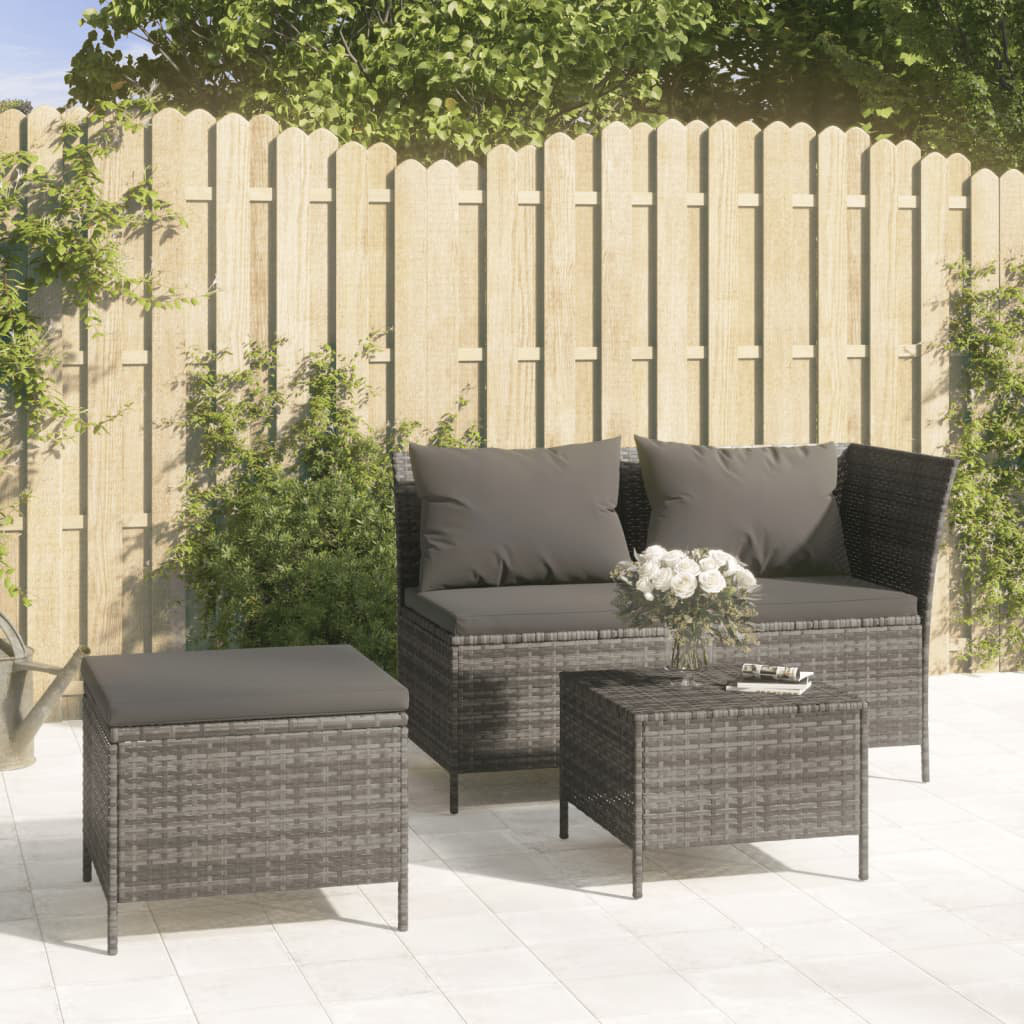 2-Sitzer Lounge-Set Arletta aus Rattan mit Polster