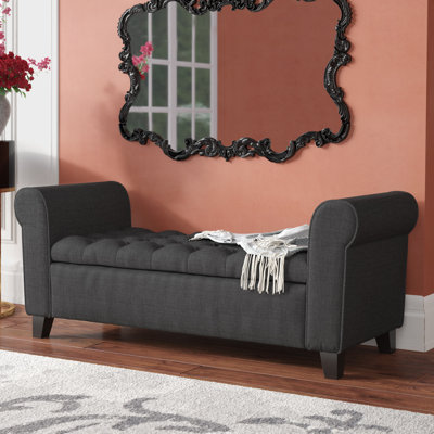Fabric Upholstered Bench with Flip Top