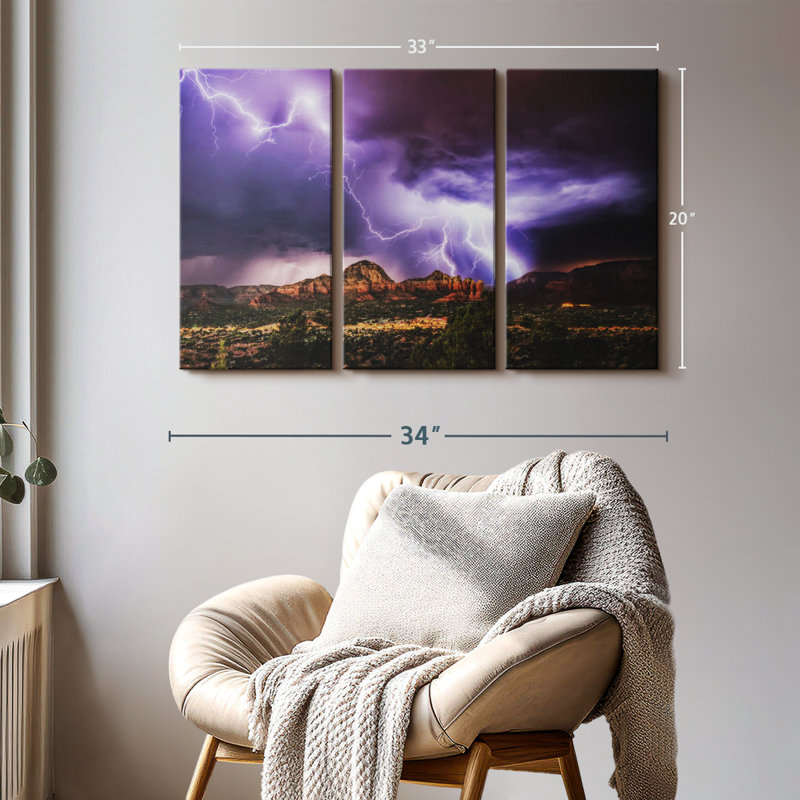 «Amazing Lightning Storm Over Sedona» sur, H 20 po x l 33 po