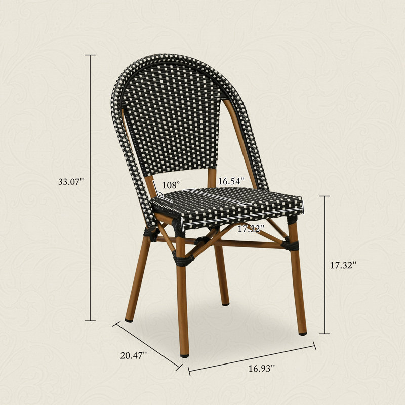 Ensemble de 2 chaises bistro PURPLE LEAF, Black