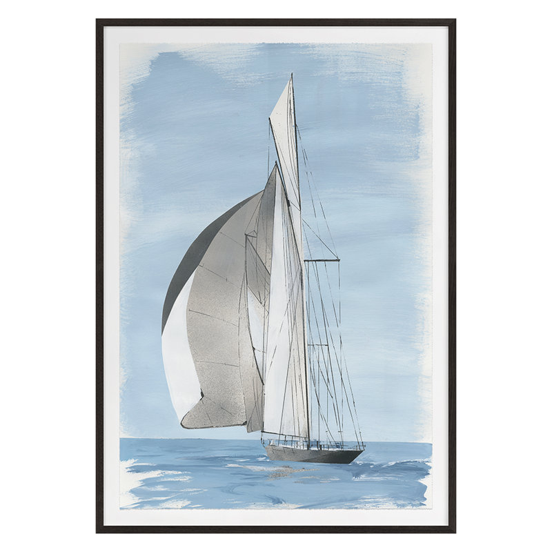 Set Sail 1 Print by PC Ngo, Gray Framed, 50" H x 35" W