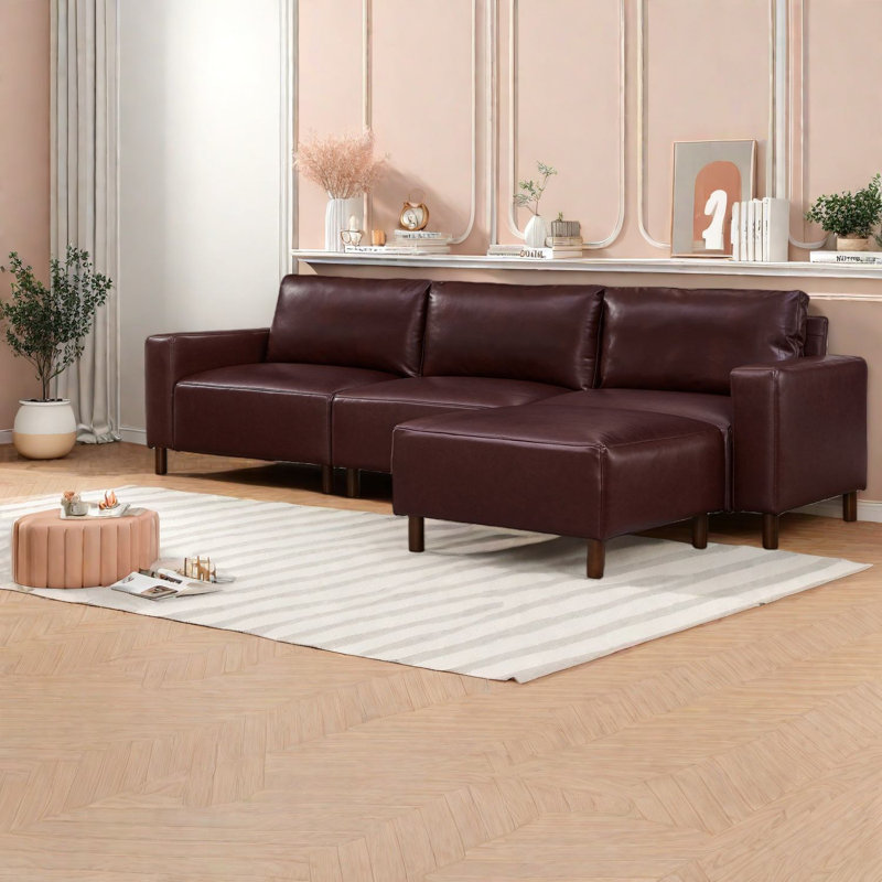 Canapé modulaire de luxe bourgogne