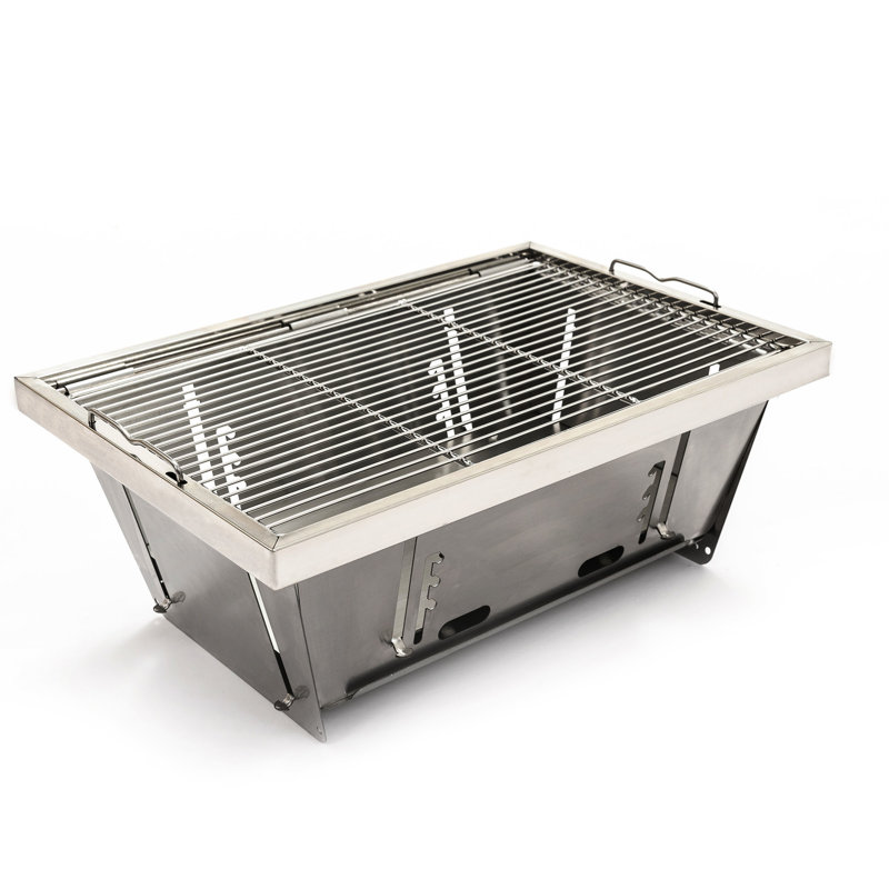 Barbecue au charbon de bois pour les loisirs en plein air - pliable, construction en acier et pique-nique portable plié, corps chauffant