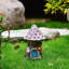 Figurine d'extérieur lumineuse maison de jardin féerique - statue de jardin champignon pour patio, cour et balcon, cadeau de jardin extérieur pour maman et femme