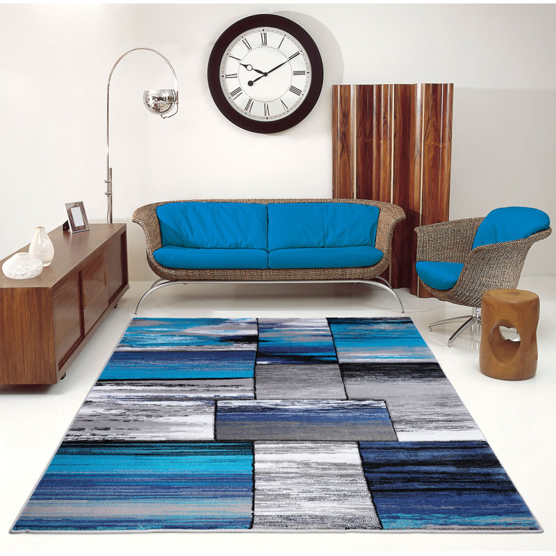 Croskey Abstract Indoor Rug, Rectangle 7'6" x 10'2"