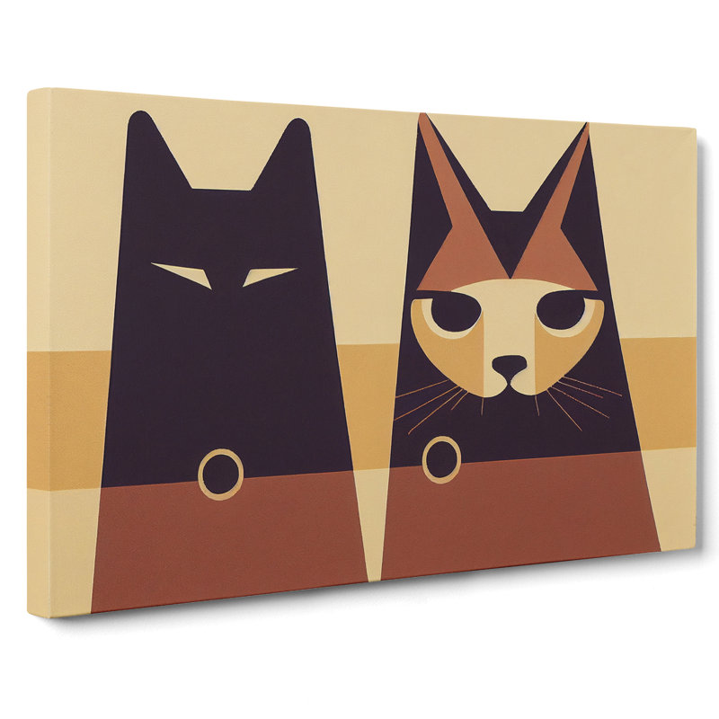 Two Abstract Cats Vol.6 - Wrapped Canvas, 40cm H x 60cm W x 3cm D