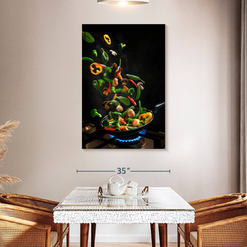 Yarlin Flying Stir-Fried Vegetables, 48" H x 32" W