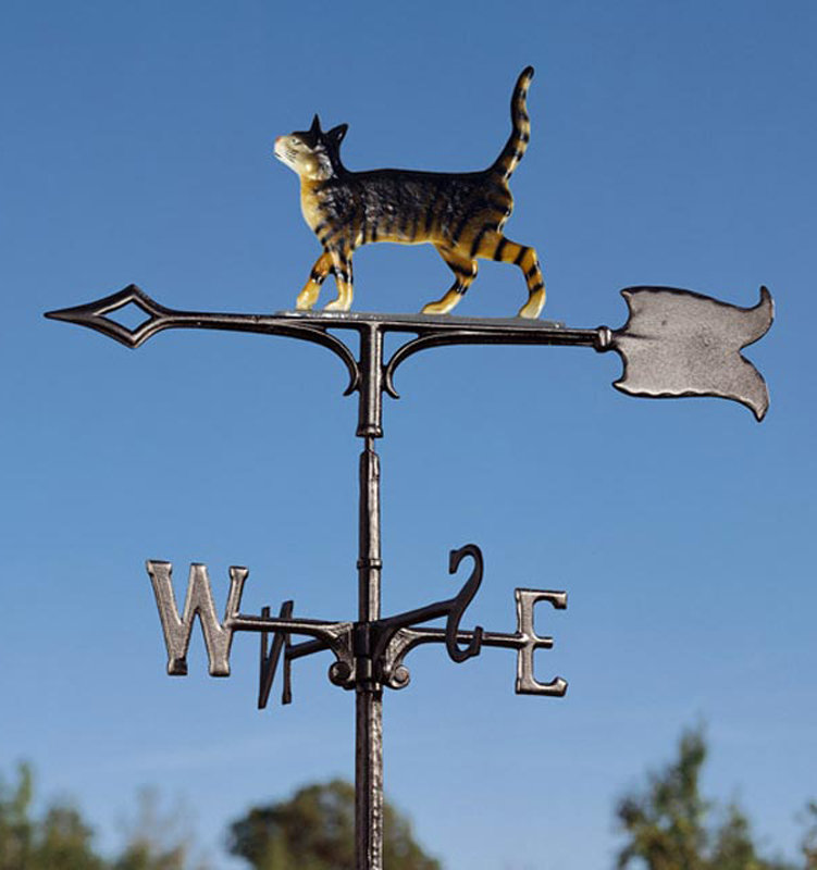 Black Recycled Aluminum Cat Standing Weathervane, 30 inches