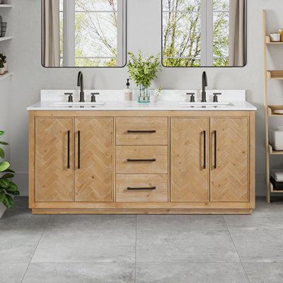 Ensemble de meuble-lavabo double 72 po avec plateau Vinisha Eris
