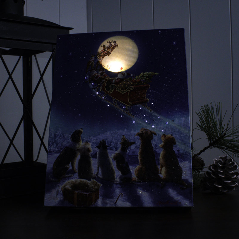Toile de table illuminée 8 x 6 par le Père Noël