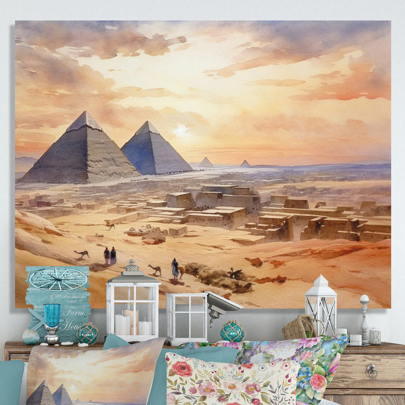 Décoration murale «Désert historique», H 16 po x l 32 po x P 1 po, Toile tendue