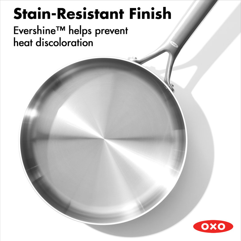 OXO Mira 3-Ply Stainless Steel Sauté Pan With Lid, 3.25 Qt