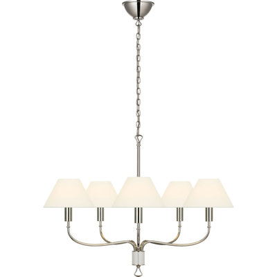 Griffin 31" Chandelier with Linen Shades
