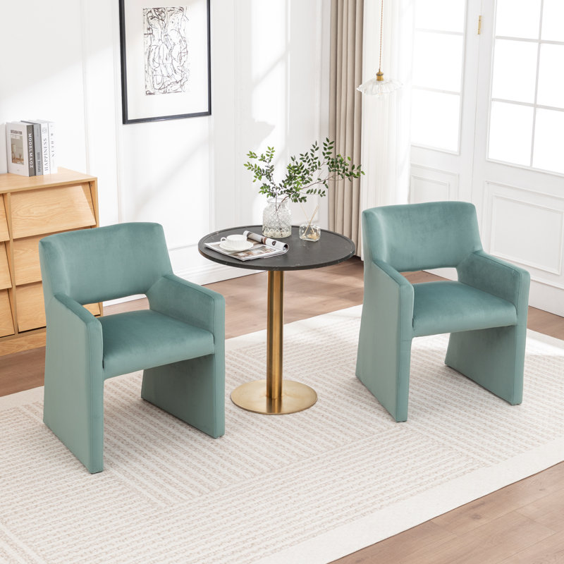 Chaise rembourrée en velours Hambrook, Vert