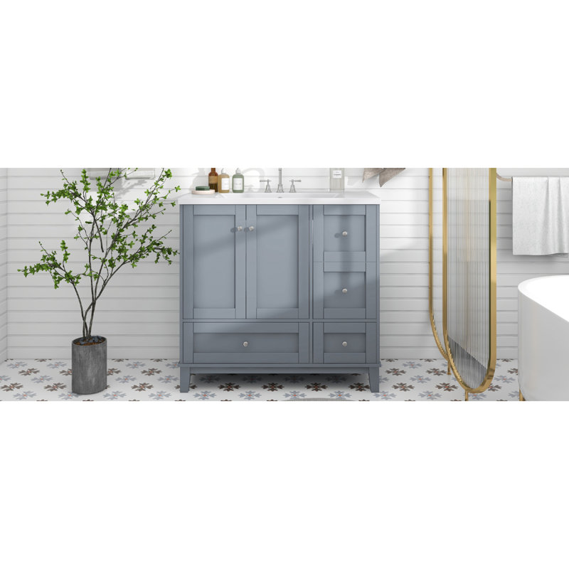 Ensemble de meuble-lavabo simple 36 po avec plateau Raniera