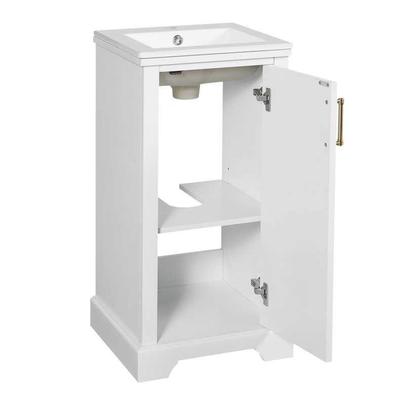 Meuble-lavabo compact français avec lavabo en céramique, MDF, pour les petites salles de bain