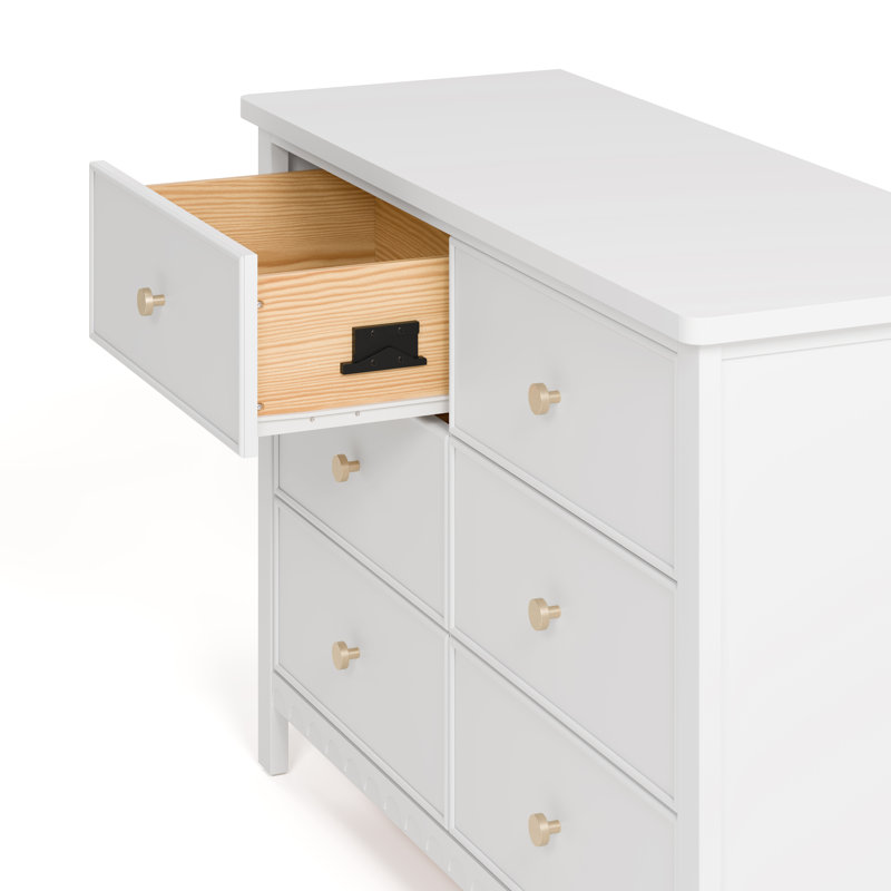 Commode double 6 tiroirs Sasha, Blanc